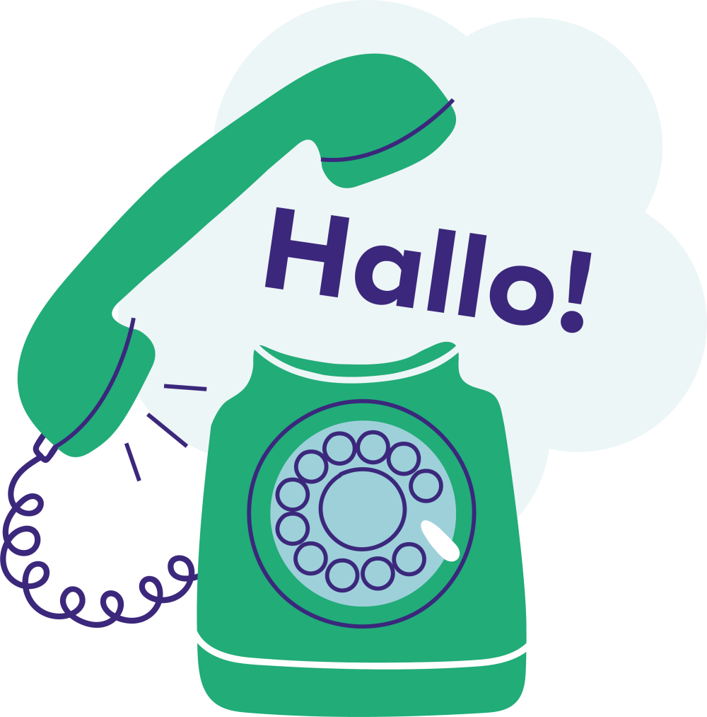 Telefoon die afgaat en hallo zegt